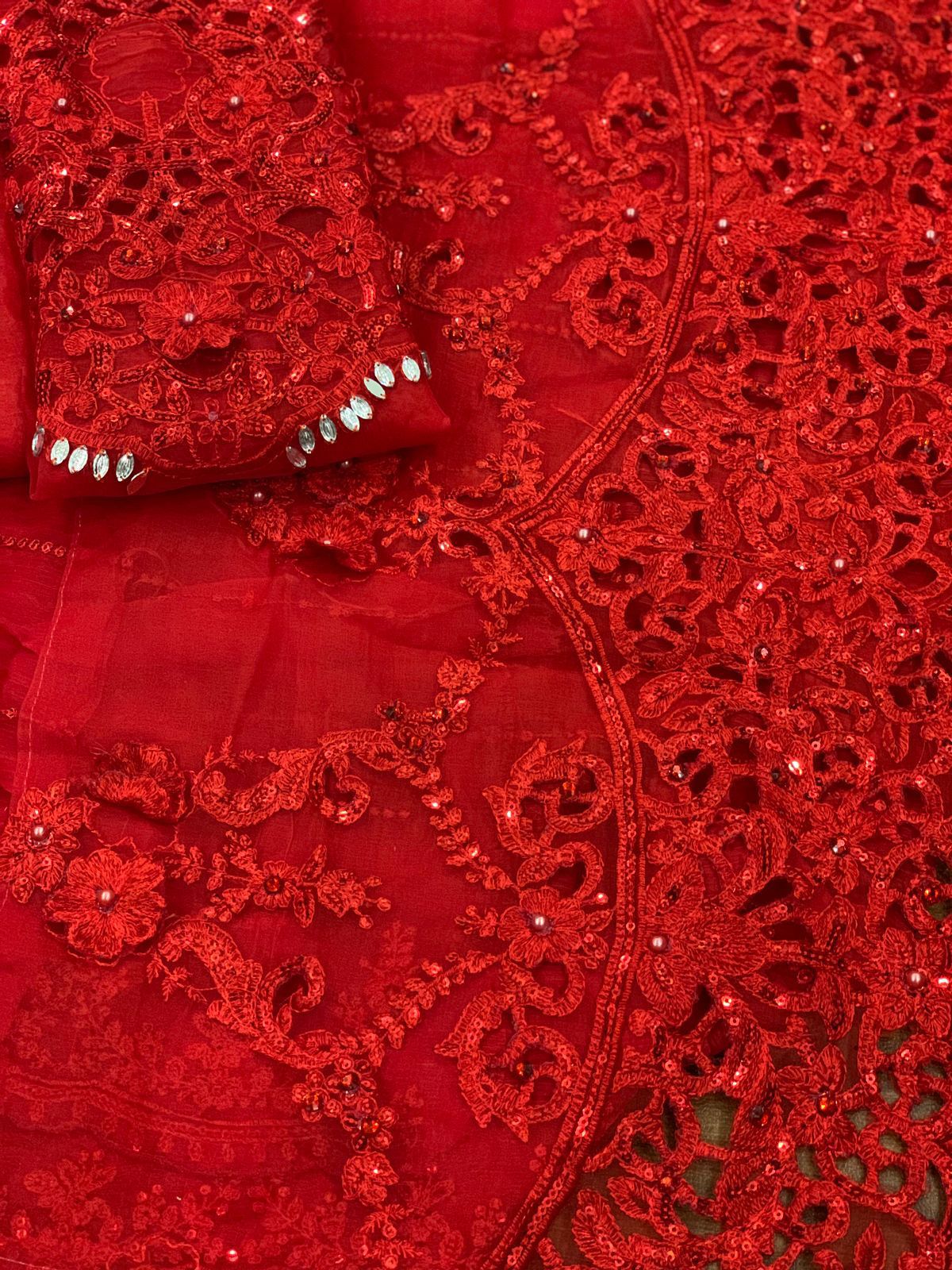 BRAND: MARIA.B net saree embroidered hand embellished luxury - Image 6