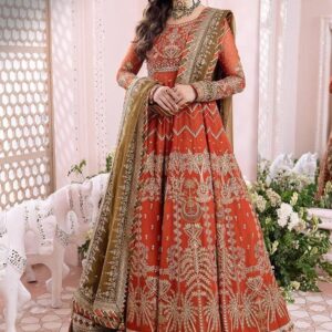 BRAND:*ASIM JOFA* chiffon embroidered frock luxury