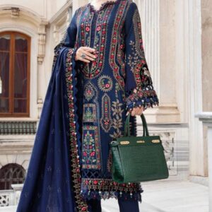 Dhanak Multi-Thread Embroidered Dhanak Shawl Luxury Unstitched 3-Piece ✓