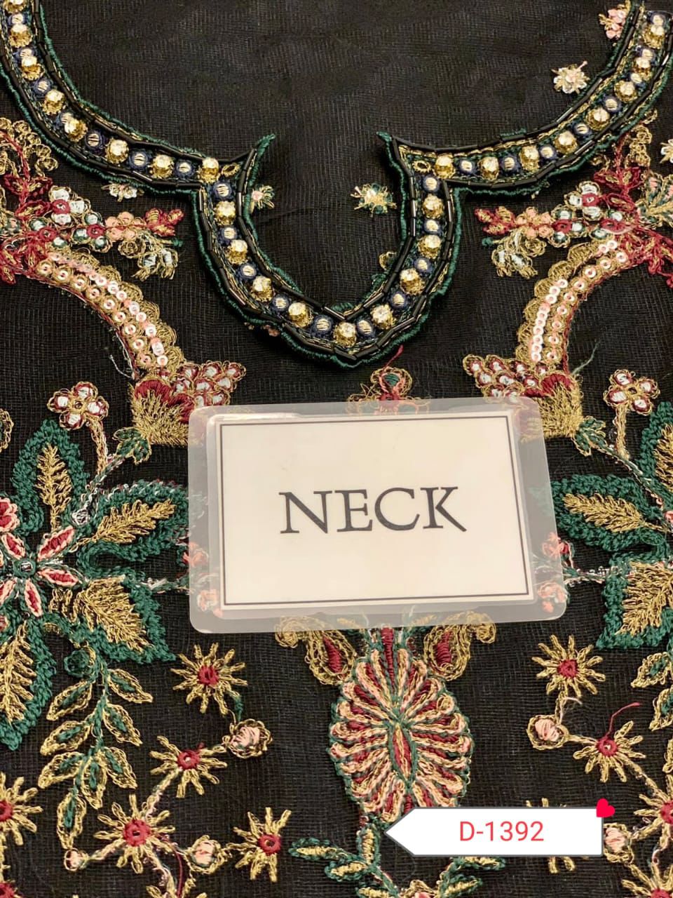 BAROQUE Heavy Embroidered Adda Work Formal Bridal Collection – Black - Image 9