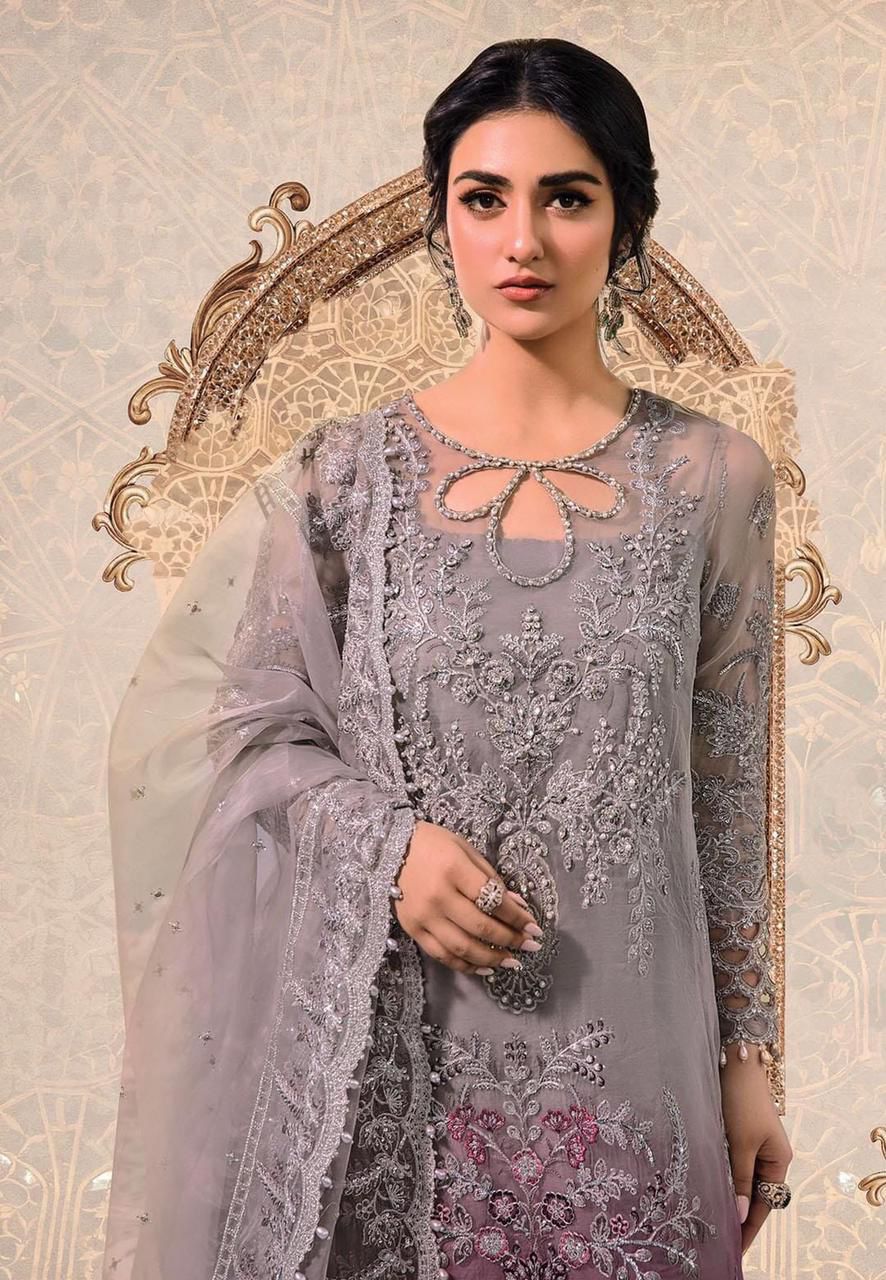 MARIA.B Organza Suit With Malai Crap Trouser - Image 2