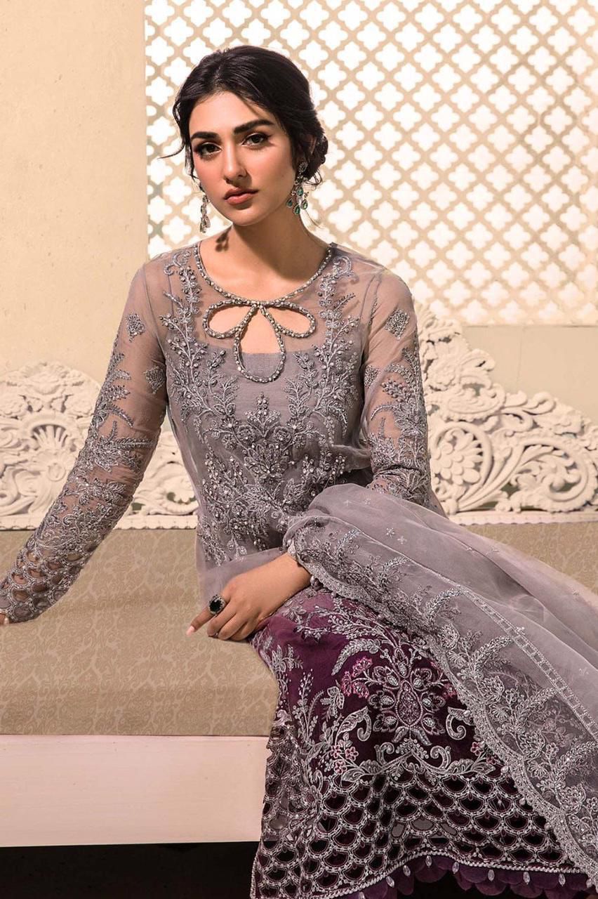 MARIA.B Organza Suit With Malai Crap Trouser - Image 3