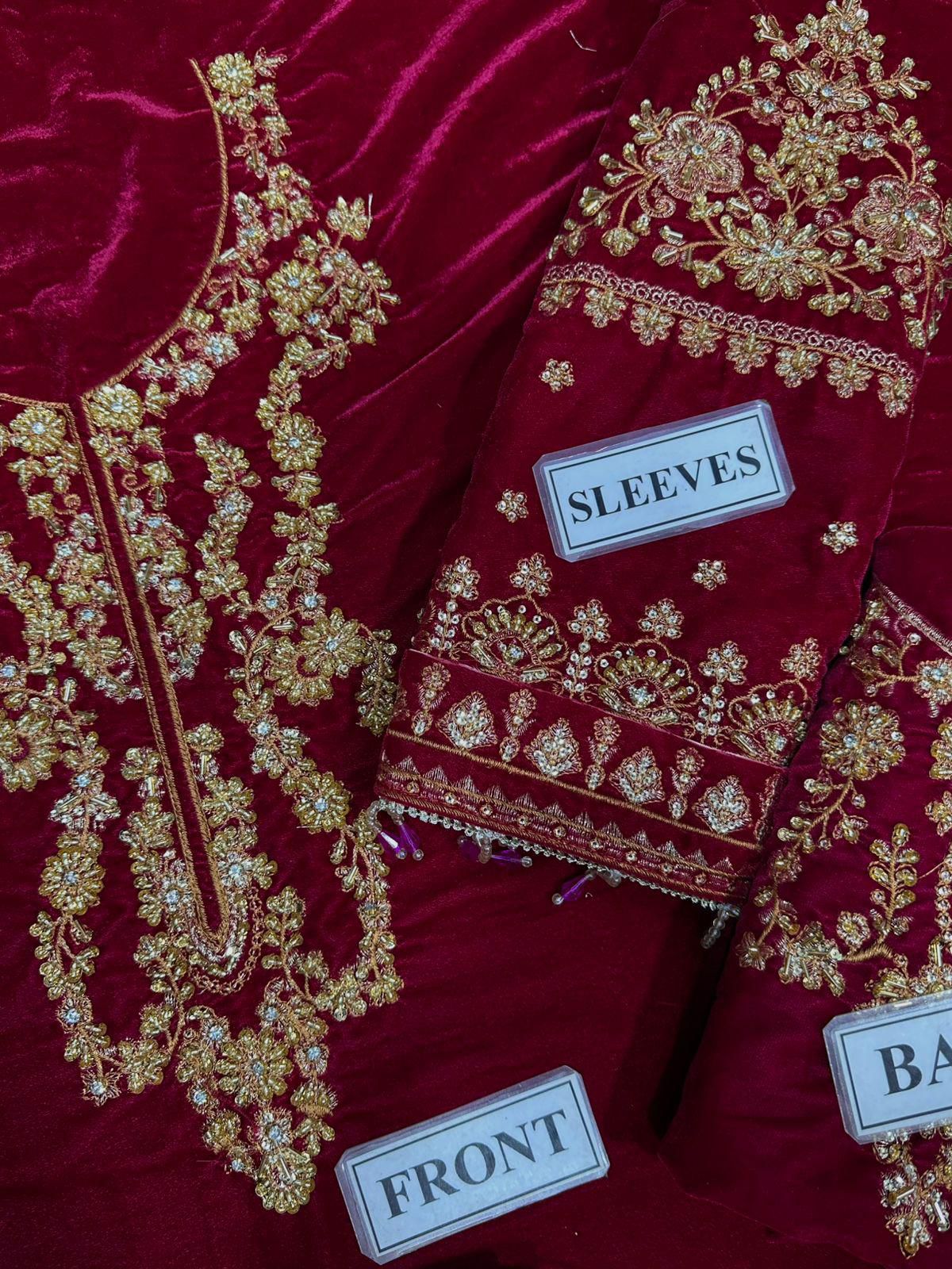 Brand Baroque Velvet Embroidered Winter Collection - Image 3